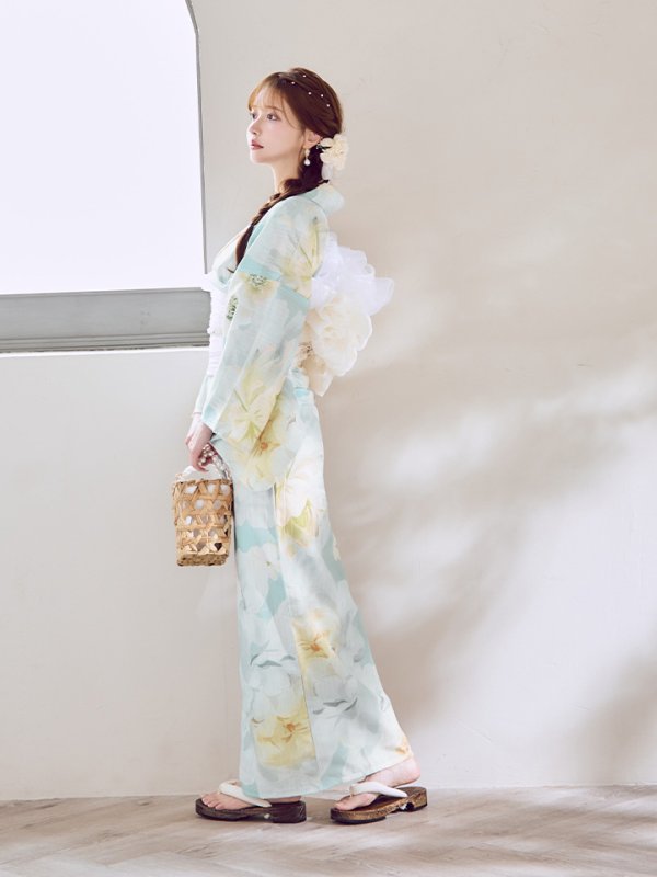 画像11: ニュアンス牡丹ペールトーン浴衣【浴衣３点セット 浴衣/帯/下駄】[YMT]