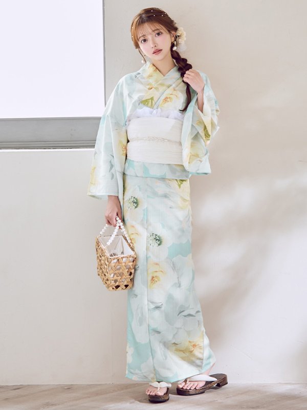 画像4: ニュアンス牡丹ペールトーン浴衣【浴衣３点セット 浴衣/帯/下駄】[YMT]