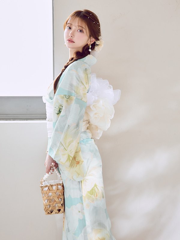 画像6: ニュアンス牡丹ペールトーン浴衣【浴衣３点セット 浴衣/帯/下駄】[YMT]