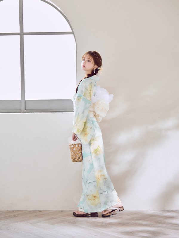 画像7: ニュアンス牡丹ペールトーン浴衣【浴衣３点セット 浴衣/帯/下駄】[YMT]