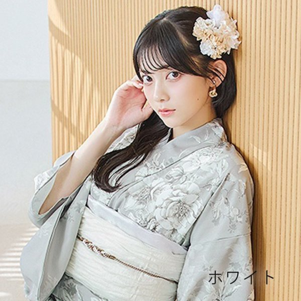 画像6: 【即日発送】【浴衣小物】オーガンジーリボン付きフラワーコサージュ3点セット【2カラー】[YMT]