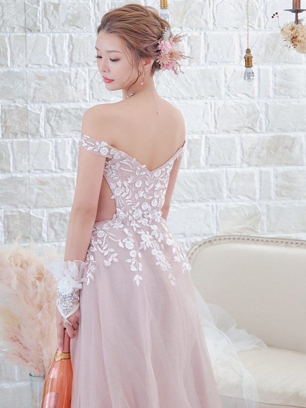 画像17: 【 関西コレクション着用】【Lip line/リップライン】フラワー刺繍/ オフショル/ ラメチュール/ スピンドル/ フレア/ Aライン/ ロングドレス/ キャバドレス long[HC03]