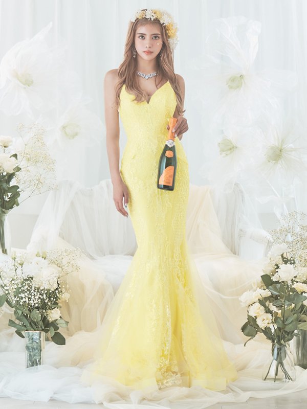 画像6: 【KIKO/関西コレクション着用】【Lip line/リップライン】スパンコール刺繍/ キャミソール/ チュール/ マーメイド/ ロングドレス/ キャバドレス long[HC03]