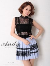 【Andy ANDY Fashion Press 06 COLLECTION 07】レース/ ノースリーブ/プリーツ/ 切り替え/ タイト/ ミニドレス/ キャバドレス[OF05]