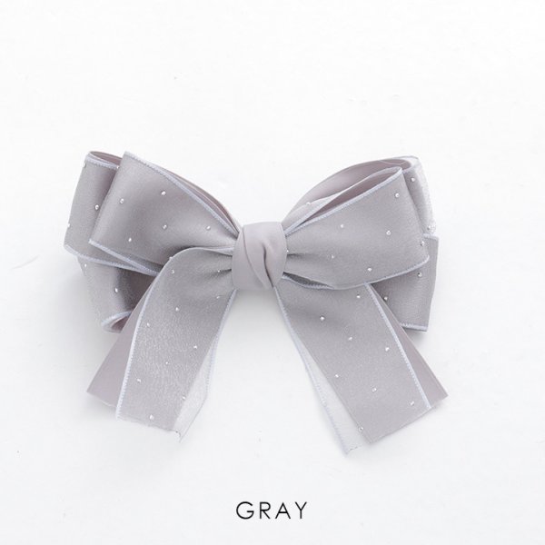 画像4: 【アクセサリー：バレッタ】ビジューシフォンリボンバレッタ【4カラー】[OF02]