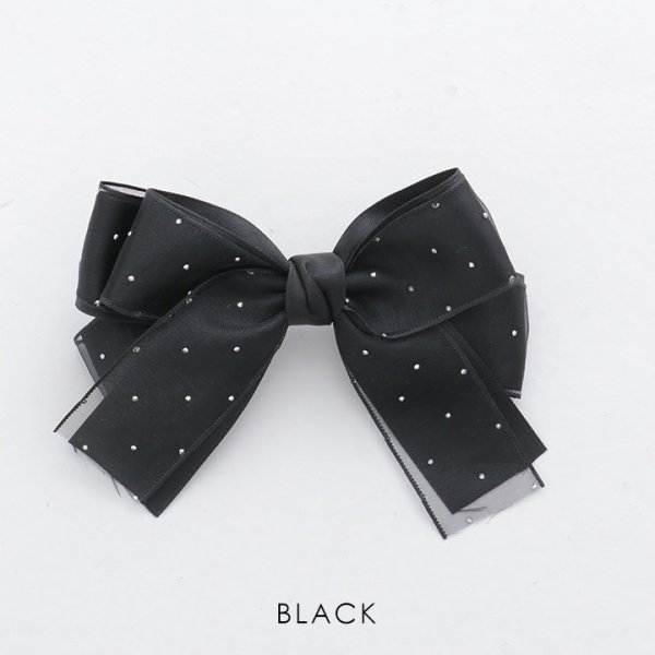 画像5: 【アクセサリー：バレッタ】ビジューシフォンリボンバレッタ【4カラー】[OF02]