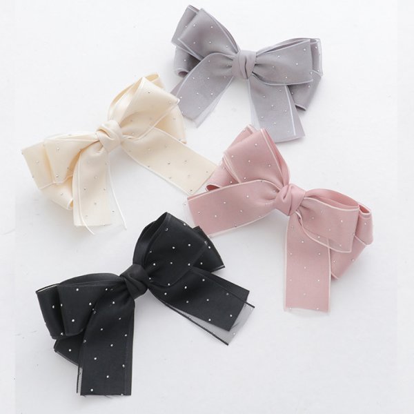 画像6: 【アクセサリー：バレッタ】ビジューシフォンリボンバレッタ【4カラー】[OF02]