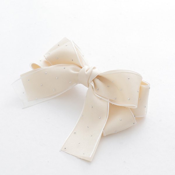 画像7: 【アクセサリー：バレッタ】ビジューシフォンリボンバレッタ【4カラー】[OF02]