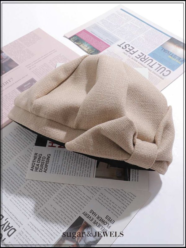 画像1: 【帽子】サイドリボンベレー帽【1カラー】[OF02] 