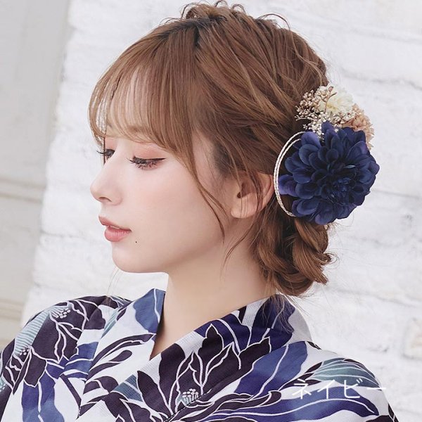 画像4: 【浴衣小物】3連フラワーコサージュ【1カラー】[YMT]