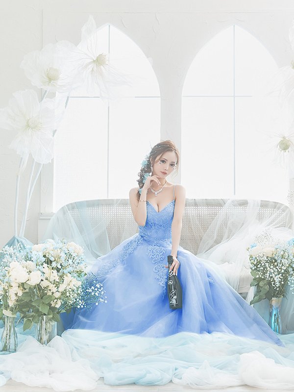 画像12: 【Lip line/リップライン】デザイン刺繍レース/ スピンドル/ キャミソール/ Aライン/ プリンセス/ フレア/ ロングドレス/ キャバドレス long[HC03]