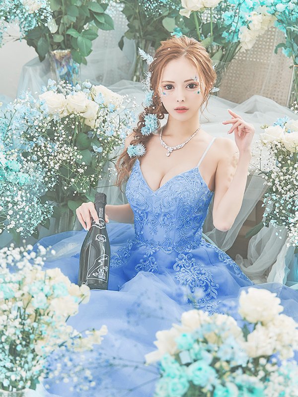 画像7: 【Lip line/リップライン】デザイン刺繍レース/ スピンドル/ キャミソール/ Aライン/ プリンセス/ フレア/ ロングドレス/ キャバドレス long[HC03]