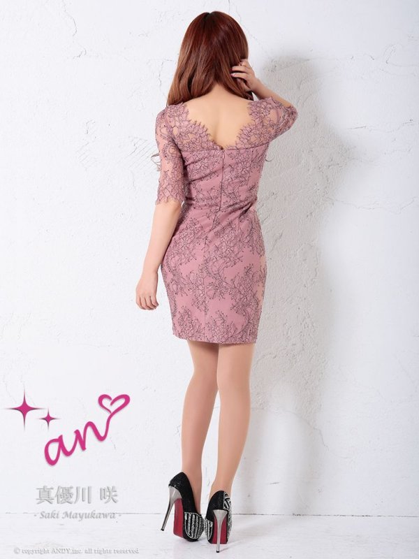 画像17: 【an /アン】フラワーレース/ バストスピンドル/ ロングスリーブ/ タイト/ ミニドレス/ キャバドレス[FB03]