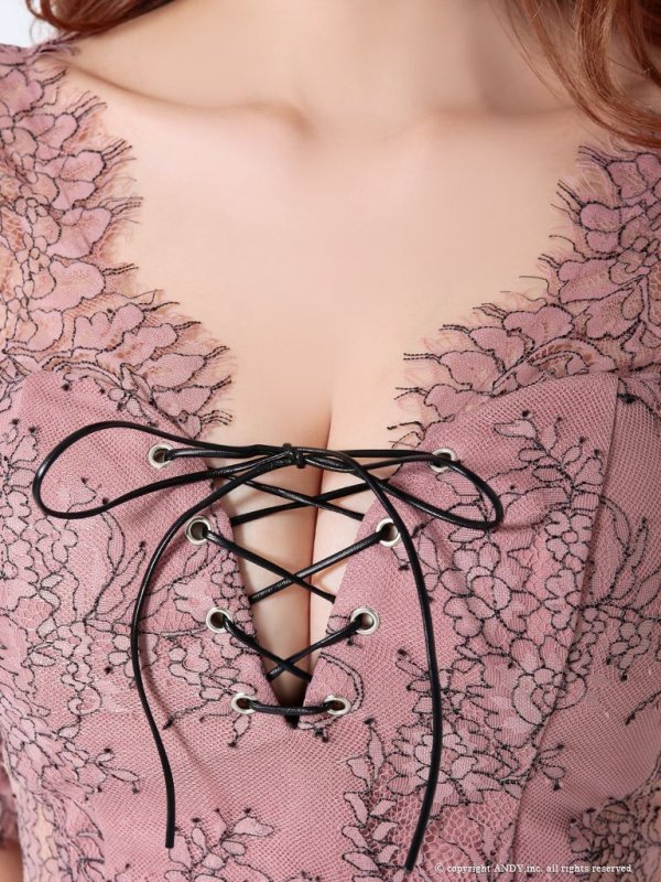 画像18: 【an /アン】フラワーレース/ バストスピンドル/ ロングスリーブ/ タイト/ ミニドレス/ キャバドレス[FB03]