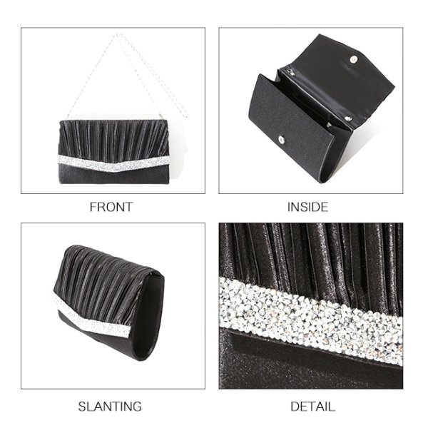 画像7: シャイニービジュークラッチバック【Fサイズ/3カラー】[OF04]