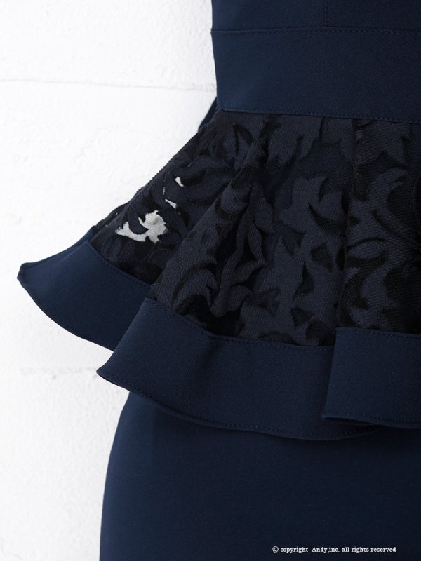 画像7: 【ANDY/アンディ】ハイネック/ リボンブローチ/ ノースリーブ/ ペプラム/ タイト/ ミニドレス/ キャバドレス[OF05]