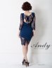 画像4: 【ANDY/アンディ】レース/ 七分袖/ バックリボン/ タイト/ ミニドレス/ キャバドレス[FB03] (4)
