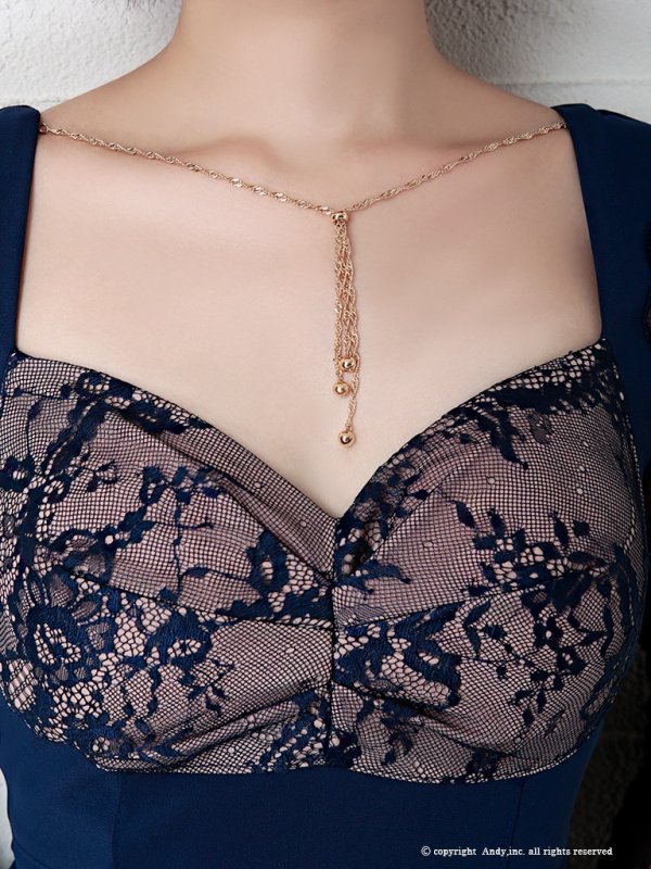 画像5: 【ANDY/アンディ】レース/ 七分袖/ バックリボン/ タイト/ ミニドレス/ キャバドレス[FB03]