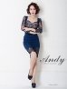 画像2: 【ANDY/アンディ】レース/ 七分袖/ バックリボン/ タイト/ ミニドレス/ キャバドレス[FB03] (2)
