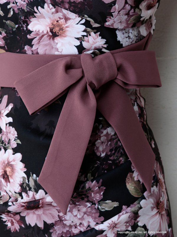 画像20: 【ANDY/アンディ】フラワープリント/ウエストリボン/アシメ/ウエストカット/キャバドレス[FB03]