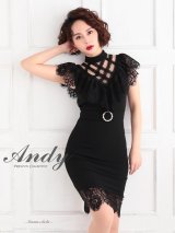 Andy ANDY Fashion Press 04 COLLECTION 07【ANDY/アンディ】レース/ ハイウエスト切替/ ショートスリーブ/ タイト/ ミニドレス/ キャバドレス[OF05]