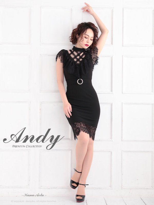 画像2: Andy ANDY Fashion Press 04 COLLECTION 07【ANDY/アンディ】レース/ ハイウエスト切替/ ショートスリーブ/ タイト/ ミニドレス/ キャバドレス[OF05]
