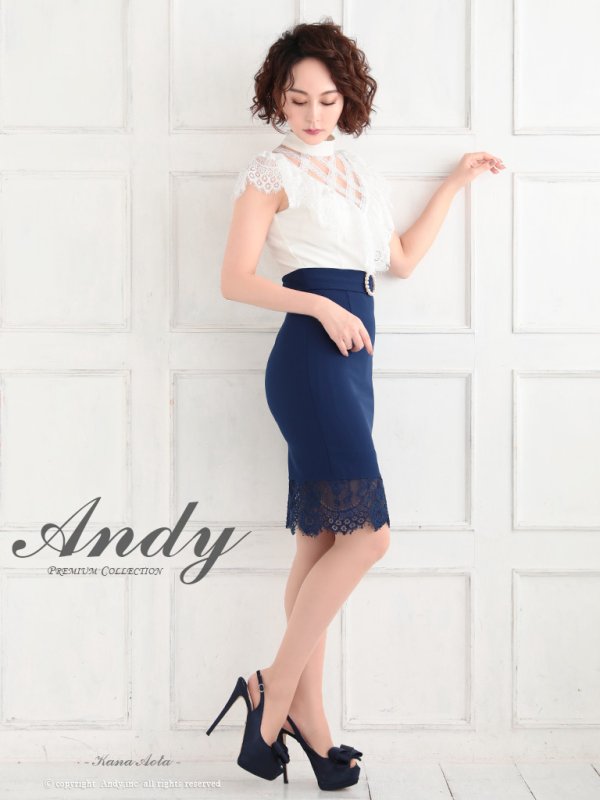 画像2: Andy ANDY Fashion Press 04 COLLECTION 07【ANDY/アンディ】レース/ ハイウエスト切替/ ショートスリーブ/ タイト/ ミニドレス/ キャバドレス[OF05]