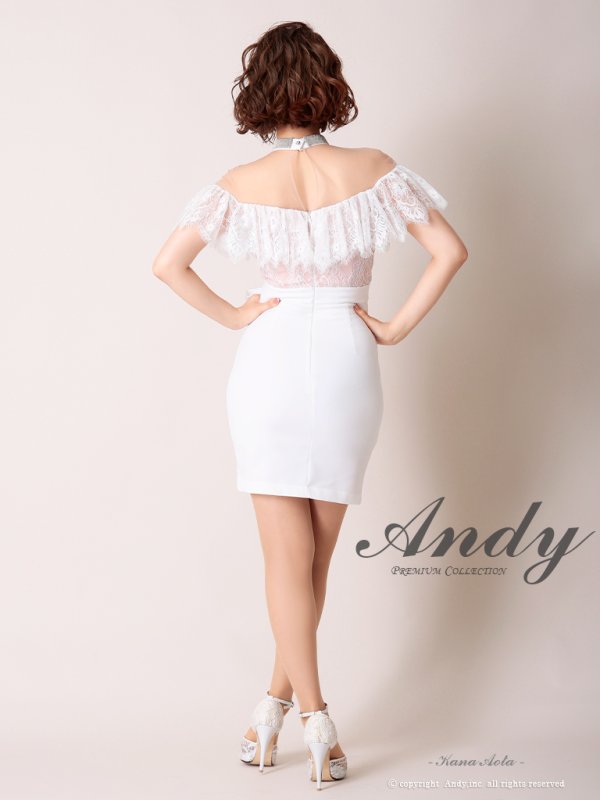 画像13: 【ANDY/アンディ】レース/ リボン/変形スカート/オフショルデザイン/タイト/ ミニドレス/ キャバドレス[OF05]