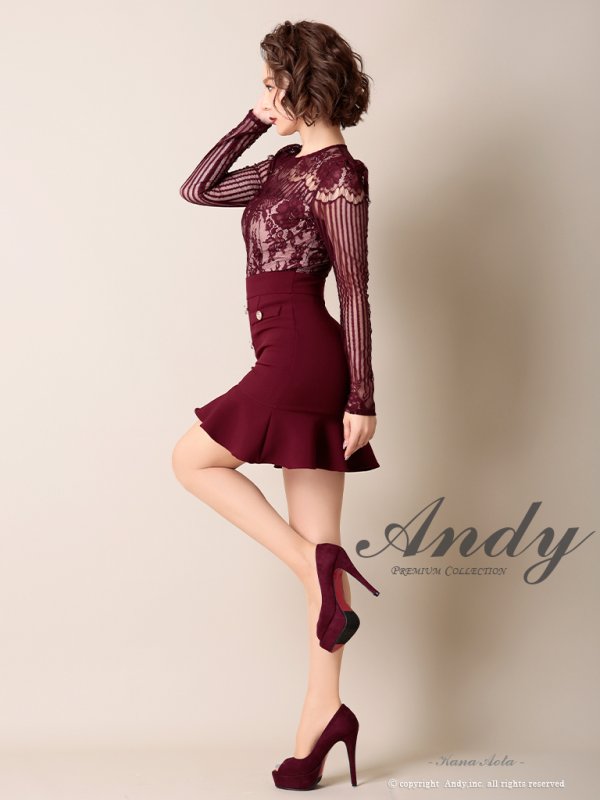 画像28: 【Andy ANDY Fashion Press 07 COLLECTION 02】シアー/ フリルデザイン/ 長袖/ロングスリーブ/ タイト/ ミニドレス/ キャバドレス[OF05]