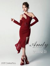 【Andy ANDY Fashion Press 07 COLLECTION 06】ベルトデザイン/ シフォン切り替え/ デザインワンショルダーカッティング/ タイト/ ミニドレス/ キャバドレス[OF05]