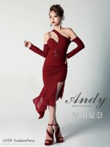 【Andy ANDY Fashion Press 07 COLLECTION 06】ベルトデザイン/ シフォン切り替え/ デザインワンショルダーカッティング/ タイト/ ミニドレス/ キャバドレス[OF05]