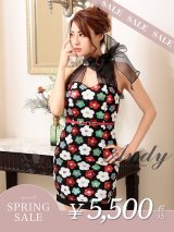 【決算SALE開催中！! 】【ANDY/アンディ】スパンコール/ ベルト付き/ ハイネック/ シフォンリボン/ タイト/ キャバドレス[FB03]