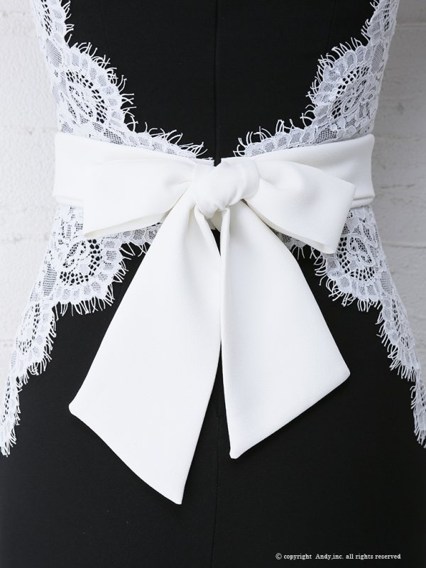 画像17: 【ANDY/アンディ】サイドレース/ バイカラー/バックリボン/ 変形スカート/ タイト/ ミニドレス/ キャバドレス[OF05]