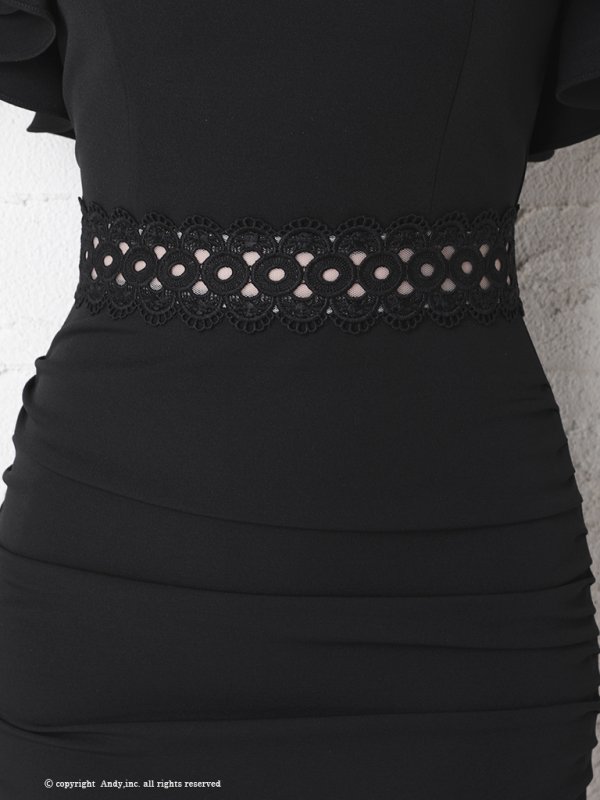 画像7: 【ANDY/アンディ】ワンカラー/ ノースリーブ/ フリル/ ドレープ/ バックリボン/ タイト/ ミニドレス/ キャバドレス[OF05]