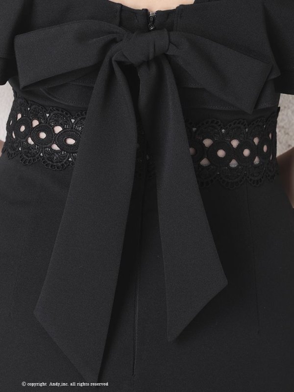 画像8: 【ANDY/アンディ】ワンカラー/ ノースリーブ/ フリル/ ドレープ/ バックリボン/ タイト/ ミニドレス/ キャバドレス[OF05]