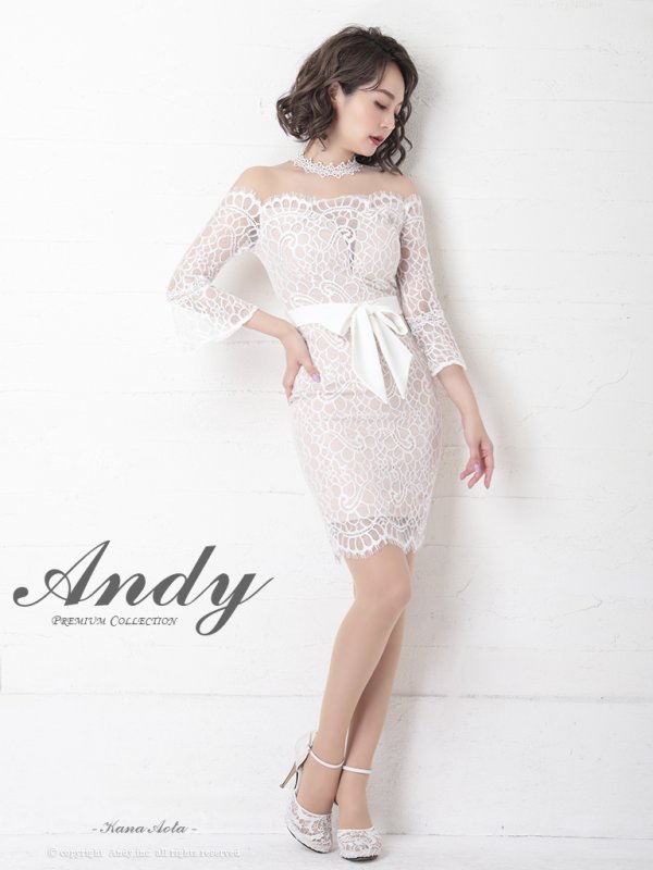 画像2: Andy ANDY Fashion Press 11 COLLECTION 06【ANDY/アンディ】総レース/ オフショルデザイン/ ハーフスリーブ/ 袖あり/ タイト/ ミニドレス/ キャバドレス[OF05]