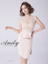 【Andy ANDY Fashion Press 13 COLLECTION 02】レース切り替え/ ペプラム/ ノースリーブ/ タイト/ ミニドレス/ キャバドレス[OF05]