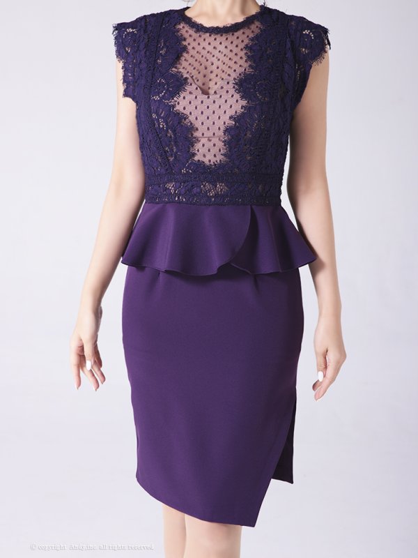 画像26: 【Andy ANDY Fashion Press 13 COLLECTION 02】レース切り替え/ ペプラム/ ノースリーブ/ タイト/ ミニドレス/ キャバドレス[OF05]