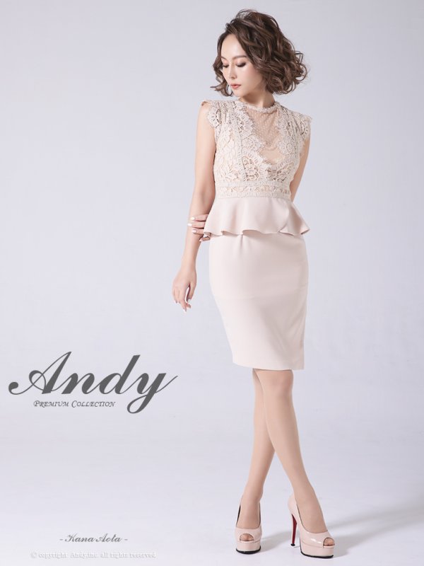 画像2: 【Andy ANDY Fashion Press 13 COLLECTION 02】レース切り替え/ ペプラム/ ノースリーブ/ タイト/ ミニドレス/ キャバドレス[OF05]