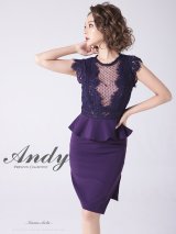 【Andy ANDY Fashion Press 13 COLLECTION 02】レース切り替え/ ペプラム/ ノースリーブ/ タイト/ ミニドレス/ キャバドレス