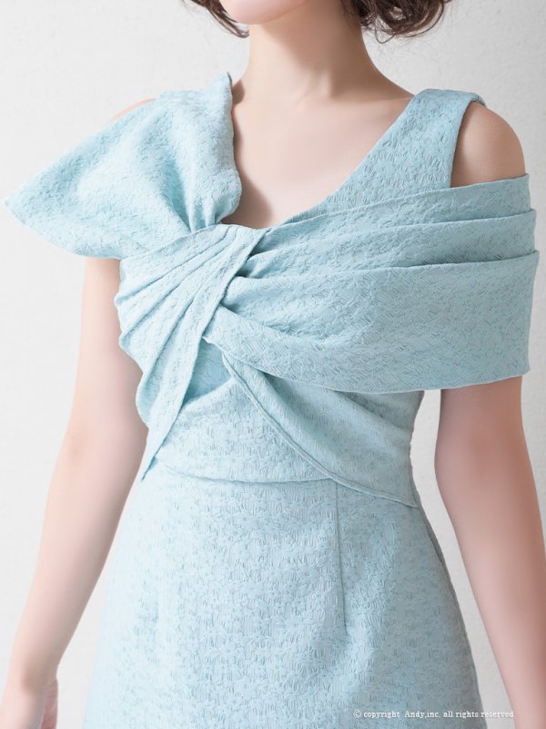 画像12: 【Andy ANDY Fashion Press 14 COLLECTION 04】ジャガード/ ワンカラー/ デコルテクロスリボン/ アシンメトリー/ フレア/ Aライン/ 台形スカート/ ミニドレス/ キャバドレス[OF05]