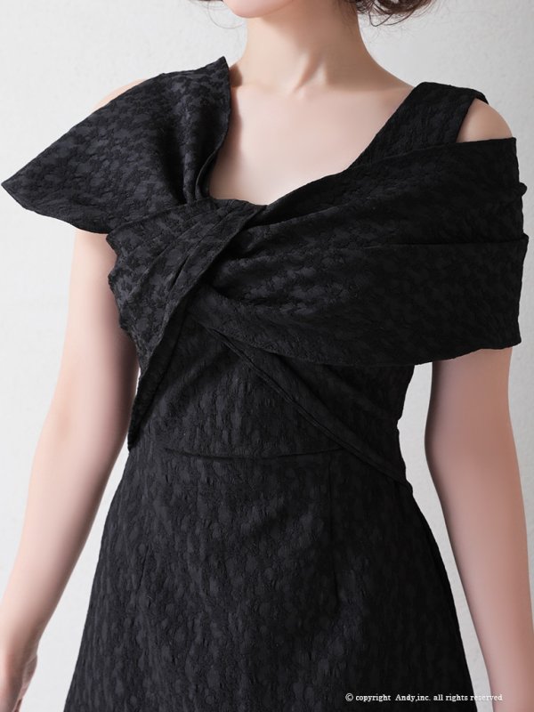 画像26: 【Andy ANDY Fashion Press 14 COLLECTION 04】ジャガード/ ワンカラー/ デコルテクロスリボン/ アシンメトリー/ フレア/ Aライン/ 台形スカート/ ミニドレス/ キャバドレス[OF05]