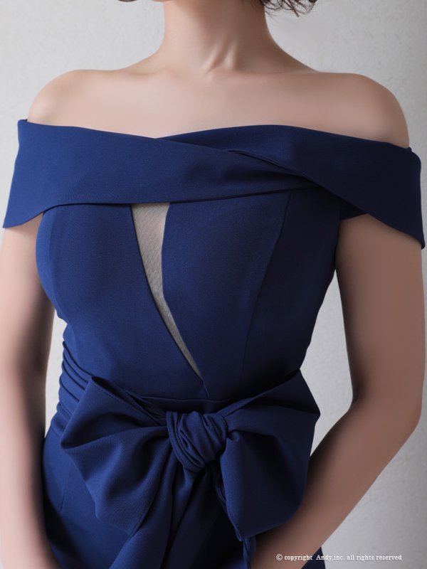 画像7: 【Andy ANDY Fashion Press 14 COLLECTION 10】ワンカラー/ バストシアー/ マーメイド/ オフショル/ ウエストリボン/ フリル/ アシメ/ ミディアム/ キャバドレス[OF05]