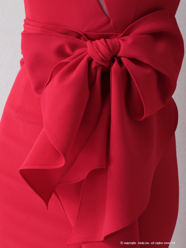 画像31: 【Andy ANDY Fashion Press 14 COLLECTION 10】ワンカラー/ バストシアー/ マーメイド/ オフショル/ ウエストリボン/ フリル/ アシメ/ ミディアム/ キャバドレス[OF05]