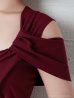 ワインレッド モデル：青田夏奈　身長：163cm　着用サイズ：Sサイズ