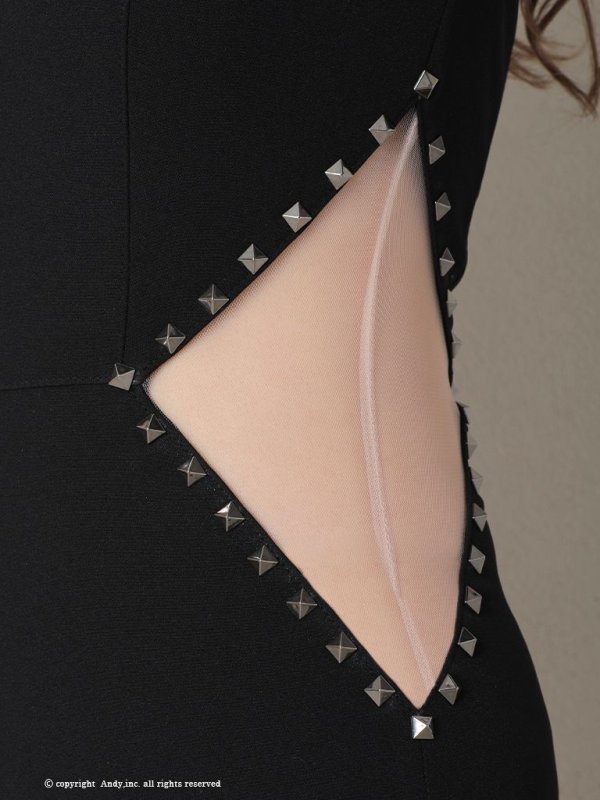 画像28: 【ANDY/アンディ】スタッズ/ ワンショル/ アシメ/ ワンカラー/ 変形スカート/ タイト/ ミニドレス/ キャバドレス[OF05]