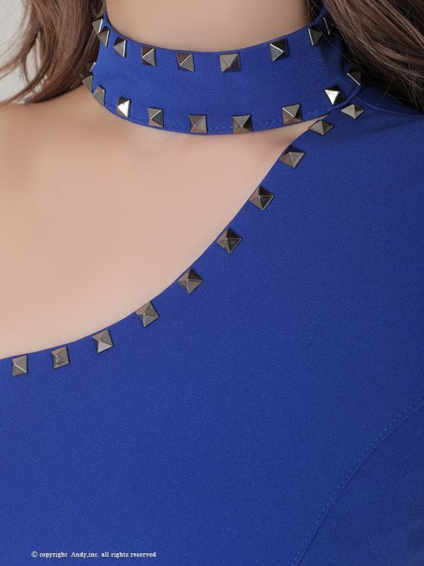 画像36: 【ANDY/アンディ】スタッズ/ ワンショル/ アシメ/ ワンカラー/ 変形スカート/ タイト/ ミニドレス/ キャバドレス[OF05]