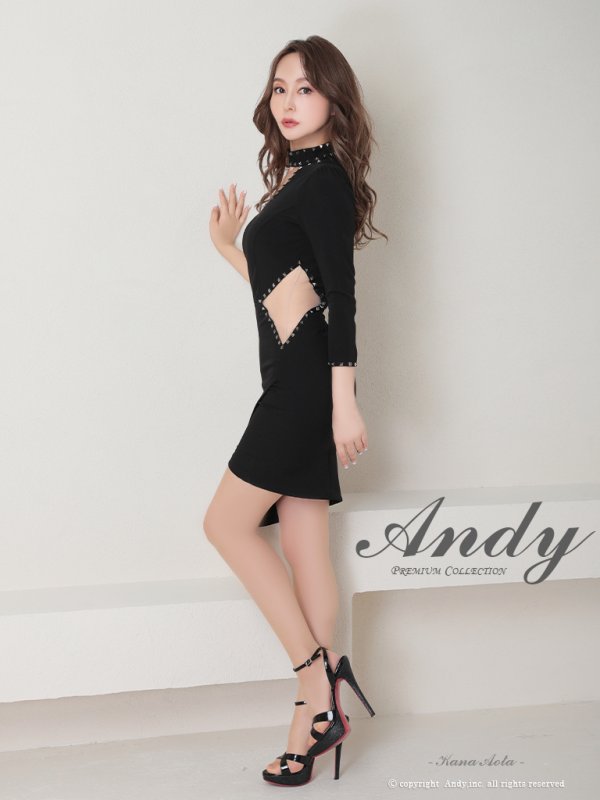 画像23: 【ANDY/アンディ】スタッズ/ ワンショル/ アシメ/ ワンカラー/ 変形スカート/ タイト/ ミニドレス/ キャバドレス[OF05]