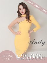 【決算SALE開催中！! 】【ANDY/アンディ】スタッズ/ ワンショル/ アシメ/ ワンカラー/ 変形スカート/ タイト/ ミニドレス/ キャバドレス[FB03]