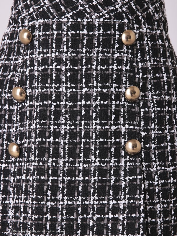 画像8: 【ANDY/アンディ】切替/ 袖あり/ 七分袖/ チェック柄/ カットアウト/ Aライン/ ミニドレス/ キャバドレス[FB03]